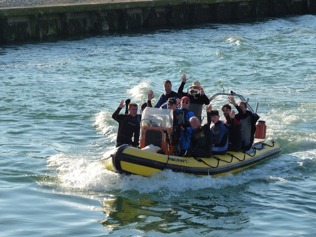 Divers in boat